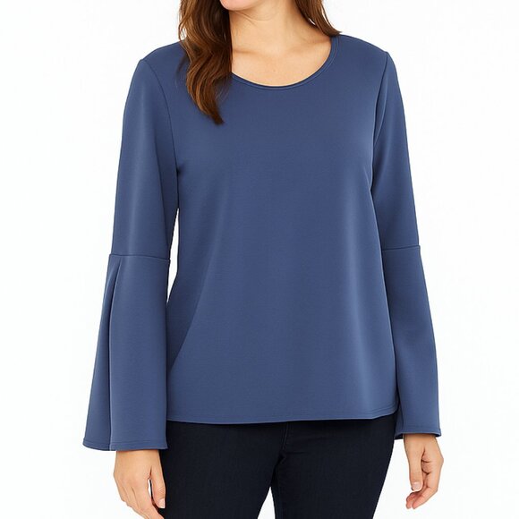 Green Envelope Periwinkle Bell Sleeve Blouse - Picture 1 of 11